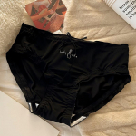 Naiste j&auml;&auml;siidist ja puuvillast aluspesu - Suvine antibakteriaalne, hingav, keskmise k&otilde;rgusega v&ouml;&ouml;kohaga, suur suurus L (50-60kg) must