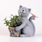 Solar Creative Garden Light Simulation Cat Resin Ornament R&otilde;du Aed Muru kaunistus Maastikuvalgusti 12.5*18*21 hall v&auml;rv