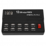 12 pordi USB-jaotur 5V 10A toiteadapteri laadimisjaama adapterlaadija kodureisit&uuml;&uuml;p EU PLUG