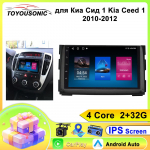 9-tollise autode multimeediapleier KIA CEED 2010 2011 2012 Venga 2010 2016 jaoks, GPS CarPlay WiFi koos CD DVD FM helistereo peakomplektiga 4Core 2+32G