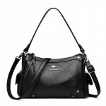 Kott Keskealine Suure mahutavusega Crossbody kott Naiste mood mitmekihiline &otilde;lakott must