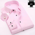 Meeste teemantn&ouml;&ouml;biga valge k&otilde;rge puuvillasisaldusega kortsumatu pikkade varrukatega s&auml;rk - kevad-s&uuml;gis vabaaja pidulik riietus 40 (125-140 lbs)