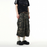 Unisex Retro Camouflage laia s&auml;&auml;rega l&uuml;hikesed p&uuml;ksid suurte taskutega XL