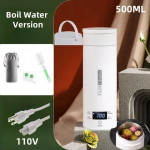Uus 500 ml kaasaskantav elektriline veekeetja pudel, keeduvesi, hautatud tass Travel Smart Pot temperatuuri reguleerimise veekeetjad 304 kuumutustass
