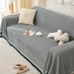 Kahepoolne puuvillase l&otilde;ngaga pleed diivanikate 180x230 cm