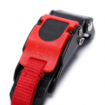 1-osaline kiirkinnitusega kiivri rihm, pandlad, mustad ja punased