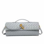 2024 Naiste Retro K&auml;sitsi kootud Baguette Crossbody kott lukuga 31*14*7CM