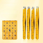 Roostevabast terasest t&auml;psus kulmukarvade pintsettide komplekt Professionaalne ilut&ouml;&ouml;riist Tweezers Set Of Four