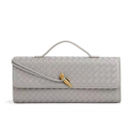 Isikup&auml;rastatud ja k&otilde;rgekvaliteediline kootud &otilde;htus&ouml;&ouml;gikott, elegantne k&auml;eshoitav &otilde;lakott naistele, vintage horisontaalne baguette-kott, vabaaja crossbody-kott