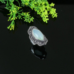 Aquamarine Handmade 925 Sterling Silver Jewelry Ring Size 11.5 v0z19