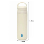500ml Sinine Pudel Termos Vaba P&auml;eva Tass Roostevabast Terasest Vee Pudel Lekkimiskindel Kohvitass INS Reisi Termiline Vaakumtass 17oz 500ml beige