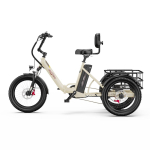 ONESPORT OT30 Pro Elektriline Kolmerattaline Korviga 48V18AH Aku 500W Mootor e-Bike 20-tollised Rehvid Mugav Elektriline Kolmerattaline Kaubaveok valge