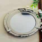 Mereteemaline poleeritud alumiiniumist illuminaator-stiilis seinakell Laeva seinadekoratsioon vannituppa, magamistuppa Kodu sisustus Korteri sissekolimise ainulaadne kingitus 30.48 cm