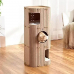 Kassi ronimispuu, Maja, Hubane suletud koobas, Lemmikloomatarbed, Magamiskoht, Post pruun