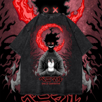 Anime Fire Force Benimaru T-s&auml;rk Naiste ja meeste vintage pesuga puuvillane T-s&auml;rk Harajuku t&auml;navamood meeste topid riided 3XL