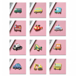 5 tk Creative Cartoon auto k&uuml;lmikumagnetid lastele V&auml;ikesed magnetilised k&uuml;lmikumagnetid transpordimagnetid 5PCS