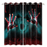 2 tk/komplekt &Otilde;udne Halloweeni Aknakardin Verised K&auml;ed Aidake Mind Kummitusmaja Tagatoa Kaunistus Blackout Pol&uuml;esterkangas Kardinad 50x140cm 2PCS&Grommet Top