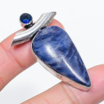 Natural Sodalite, Topaz Gemstone 925 Sterling Silver Jewelry Pendant 1.97 f1v38