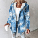 Naiste vabaaja mantel ja moodne komposiitmaterjalist paks ja sooja tr&uuml;kiga kapuutsiga jakk XXXL