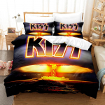 Kiss Rockb&auml;ndi Muusika 3D Tekikott Voodipesukomplekt Pol&uuml;ester Padjap&uuml;&uuml;rid Tekikott Moodne Kodu Dekoor Kingitus &Uuml;heinimesevoodi Kuningas Kuninganna 135x200cm 2pcs