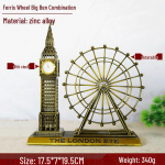 Briti vaateratas ja Big Ben metallist k&auml;sit&ouml;&ouml; kodukaunistuse mudel