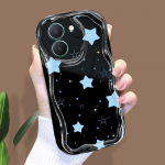 Armas koomiksimustriga kreemjas tekstuuriga korpus, lainelise servaga pehme silikoonkaanega telefoni&uuml;mbris Vivo jaoks Vivo Y17