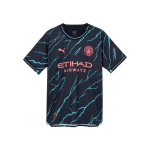 PUMA Manchester City Kolmas Autentne S&auml;rk 2023/24 Hooaeg Piksen&otilde;elamustriga Meeste S&auml;rk Tumesinine 770459-03 XS black