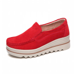 Moodsad Makramee Naiste Mokassiinid Veisenahast Platvormkingad Slip-on Ema Kingad Jalatsid Mokassiinid 35 punane