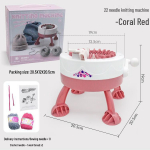 Kompakt 22 n&otilde;elaga k&auml;sikammiga kudumismasin: Isetehtud kampsuni ja m&uuml;tsi valmistaja roosa