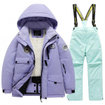 Laste talvine suusakost&uuml;&uuml;m: Fliisvoodriga, veekindlad, tuulekindlad, &uuml;hes t&uuml;kis suusap&uuml;ksid poistele ja t&uuml;drukutele Size 14 (Height 148-157 cm)