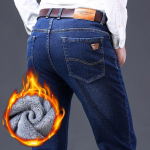 Talvised meeste fliismustad sinised teksad &Auml;rip&auml;evased soojad paksud venivad teksap&uuml;ksid meeste br&auml;ndi p&uuml;ksid 40