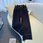DIMANAF 2025 Suurus XL S&uuml;gis Naiste teksap&uuml;ksid Denim Laiad p&uuml;ksid Elastne Denim Sinised K&otilde;rge v&ouml;&ouml;kohaga p&uuml;ksid &Uuml;lem&otilde;&otilde;dulised Mood Uued p&uuml;ksid 5XL XL tumesinine v&auml;rv