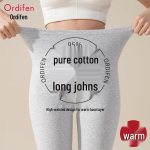 Oudianfen Women's High-Waist Antibacterial Thermal Cotton Leggings L