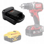 Rosfix Adapter Dewalt 18V Akule Milwaukee 18V &ndash; &Uuml;hilduvus Milwaukee T&ouml;&ouml;riistadega | Tugev Konstruktsioon | Lihtne Paigaldus
