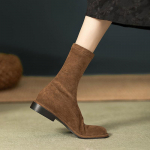 Moodne Elegantne Madala Kontsaga &Uuml;mara Ninaga Suede Naiste Poolsaapad S&uuml;gis Talv Mood 2025 Kuumad Naiste Keskmise S&auml;&auml;rega Kingad Sooduspakkumises 35