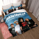 Uus Tokio Hotel voodipesukomplekt 3D-tr&uuml;kiga Moodne rokkb&auml;ndi Kodu kaunistamine Poiss T&uuml;druk Kuninglik suurus Voodipesukomplekt Tekikate Padjap&uuml;&uuml;r EU single(135x200cm)