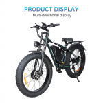 New E-bike Mountain Electric Bike DP2603 3000W Dual Motor 52V32AH Battery City Commuter Electric cycle 26 Inch Hydraulic brake E-bike Adult 3000W 52V 32AH sinine