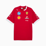 Puma Scuderia Ferrari SS25 Moodne Mugav L&otilde;tv V&auml;rviplokk L&uuml;hikeste Varrukatega T-s&auml;rk Meeste Topid Punane 71357101 L white