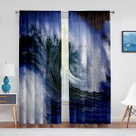 Ookean Merevesi Suvi Troopiline Surfik&auml;imine Lained L&auml;bipaistvad Kardinad Elutoa Magamistoa Kaunistuseks Akna &Scaron;ifoonist Voile T&uuml;llkardin 1 PCS W100XH250cm&Rod Pocket
