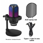 APK001 kondensaatormikrofon arvutim&auml;ngu tehisintellekti m&uuml;rasummutus mobiiltelefoni salvestuse dubleerimine otse&uuml;lekande eetrisse andmise mikrofon must