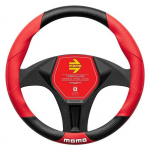 Couvre-volant tuning - momo - Noir/rouge - 36,5-37,9 cm - Compatible voiture
