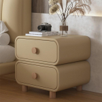 Kreemjas stiil &Ouml;&ouml;kapp Nahk Ei vaja kokkupanekut Moodne Minimalistlik Magamistuba Voodikapp V&auml;ike hoiukapp Uus 2025 30x40x50CM khaki