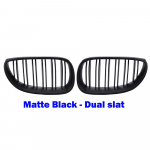 Eesmine neeruv&otilde;re Dual Slat Racing Grill Performance Gloss Black Fit BMW 5. seeria E60 E61 M5 2003-2010 autole matt must v&auml;rv