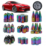 4PCS Neon lights Color Aluminum Car tire valve caps Bullet design Car Truck Air Port Cover Tire Rim Valve Wheel Stem 11