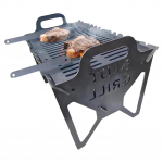 Kokkupandav piludega grill Roostevaba paks roostevabast terasest grill Kuumakindel kerge telkimisgrill auto tagaluugi, matkaauto peo jaoks must