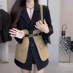 S&uuml;gisene uus &uuml;likonnajope Naiste mantli disainiga kontrastset v&auml;rvi &otilde;mblusega &uuml;likonnajakk XL