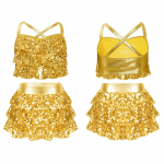 T&uuml;drukute 2-osaline litritega camisole crop top koos seelikuga Balleti Modernse Jazzi Ladina-Ameerika Tantsu Esituskost&uuml;&uuml;m 5-6 Years