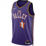 Nike Dri-Fit NBA Phoenix Suns Devin Booker 24-25 City Edition Logo Kiiresti kuivav varrukateta korvpallivorm Meeste vorm Lilla FQ4356-504 L