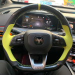 For Changan UNI-T  Hand-stitched non-slip Carbon Fiber leather Sports style car steering wheel cover style 1