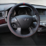 For Infiniti JX35 M35 M25 M56 Q70 QX60 Hand-Stitched Non-Slip Leather suede Wear-resistant Car Steering Wheel Cover 1